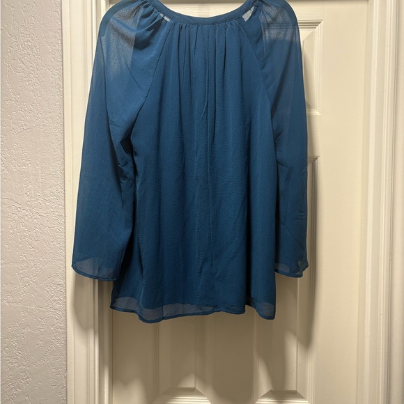 Blue Sheer Women's Top - Picture 2 of 5